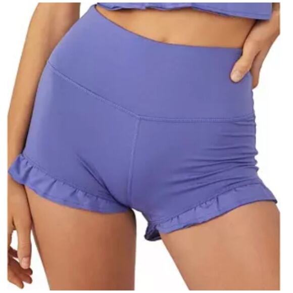 Free People Pants - Free People FP Movement Solid Plie All Day Purple Shorts Size Large $48